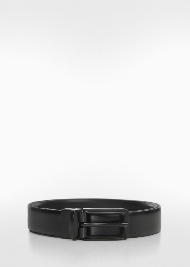 Mango Cinturón piel reversible - Negro
