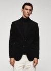 Mango Americana slim fit pana - Negro