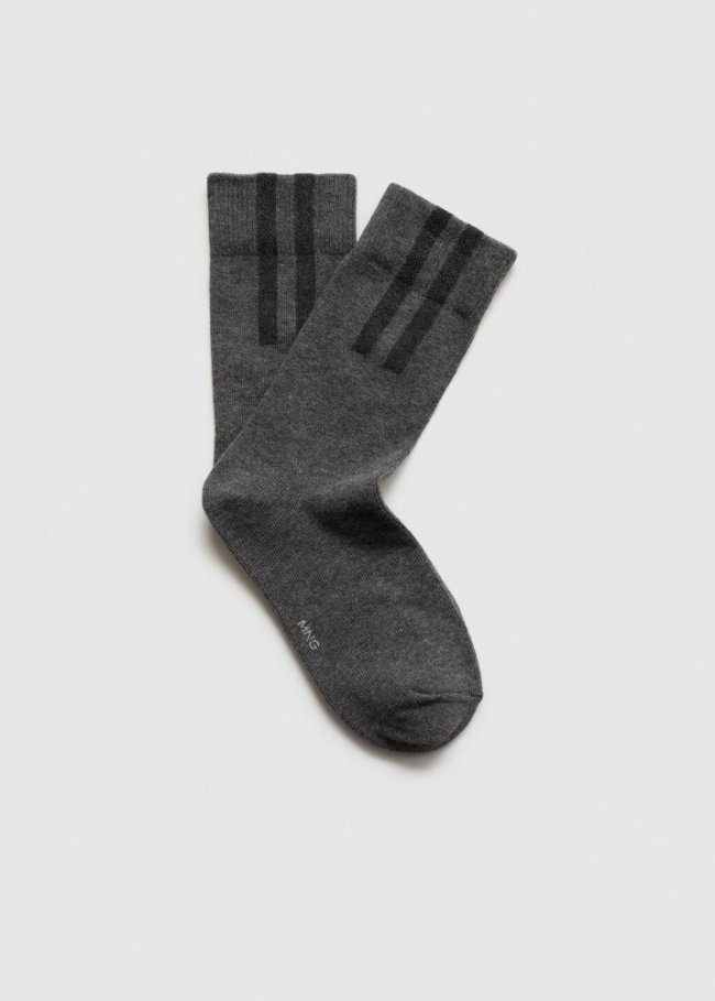 Mango Calcetines algodón rayas - Gris
