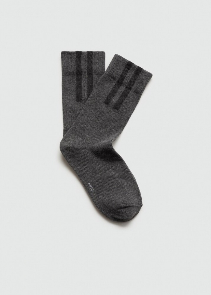 Mango Calcetines algodón rayas - Gris