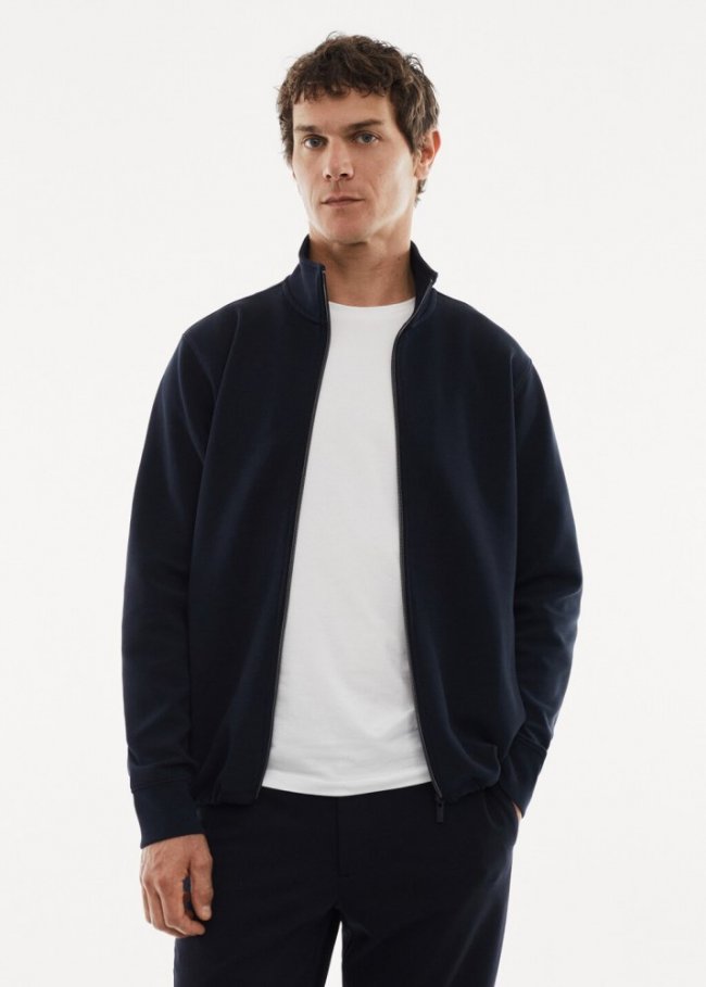 Mango Sudadera cremallera transpirable - Azul marino
