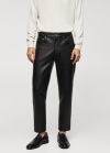 Mango Pantalón slim fit efecto piel - Negro