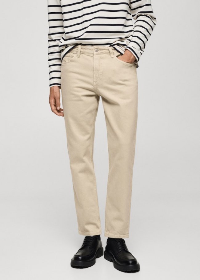 Mango Jeans Ben tapered cropped - Beige