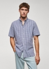 Mango Camisa 100% algodón estampada - Azul marino