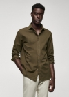 Mango Camisa slim fit 100% algodón - Khaki