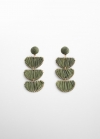 Mango Pendientes largos rafia - Verde
