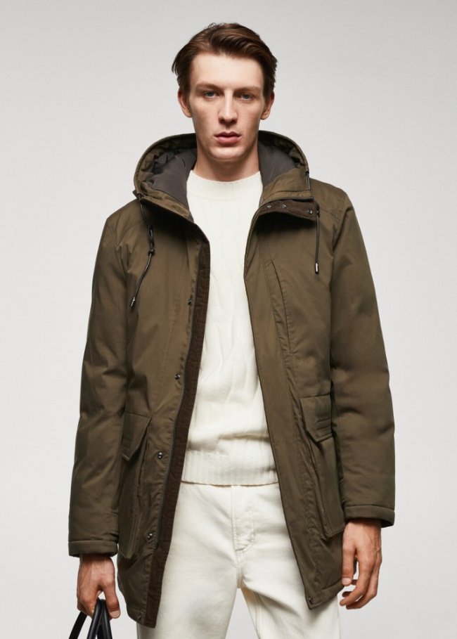 Mango Parka acolchada tejido termorregulador - Khaki