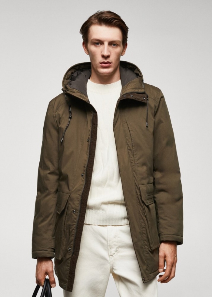 Mango Parka acolchada tejido termorregulador - Khaki