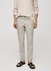 Mango Pantalón chino slim fit sarga - Gris