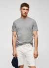 Mango Camiseta básica algodón comfort stretch - Gris medio vigoré