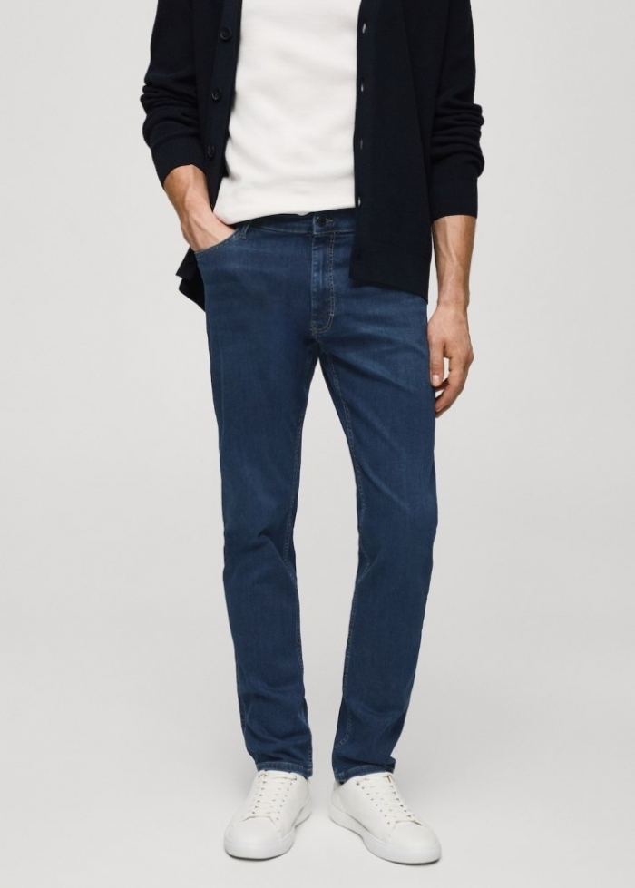 Mango Jeans Patrick slim fit Ultra Soft Touch - Azul oscuro