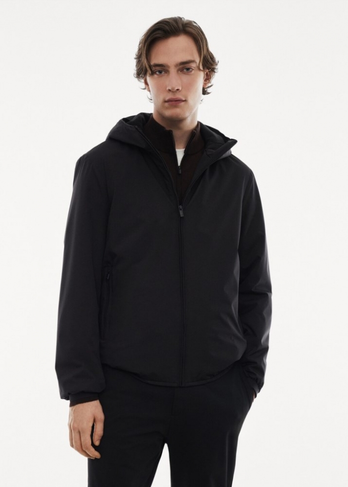 Mango Chaqueta acolchada capucha water-repellent - Negro