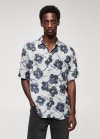 Mango Camisa fluida estampado floral - Gris
