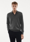 Mango Polo 100% lana merino manga larga - Gris medio