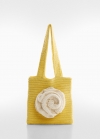 Mango Bolso crochet flor - Amarillo