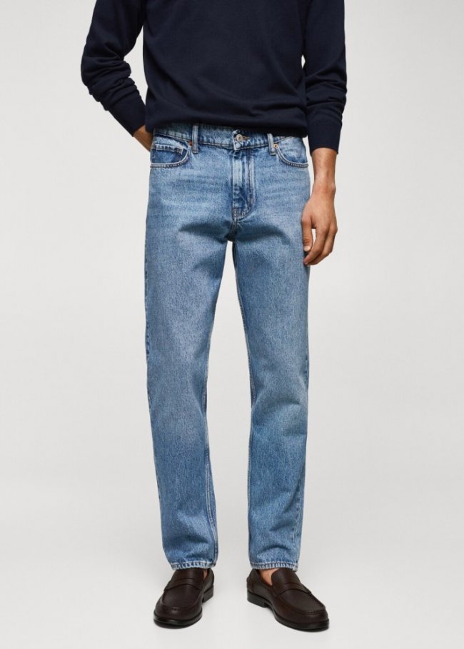 Mango Jeans Bob straight fit - Azul medio