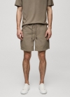 Mango Bermudas water repellent cordón - Khaki