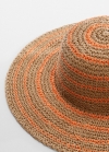 Mango Sombrero fibra natural bicolor - Naranja