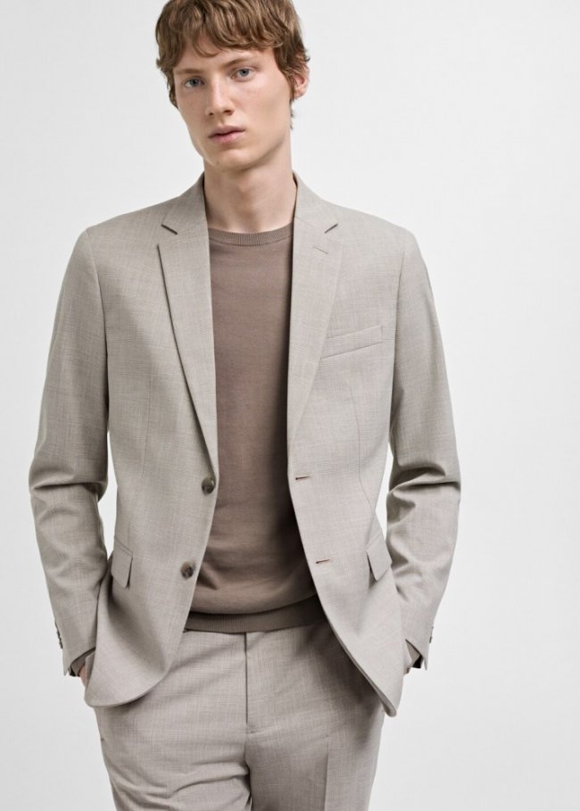 Mango Americana traje París super slim fit - Gris claro vigoré