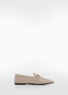 Mango Mocasín piel detalle metálico - Beige