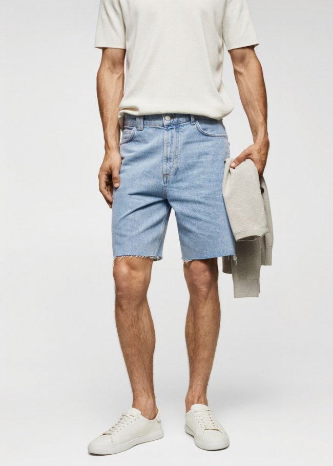 Mango Bermudas vaqueras regular fit - Azul medio