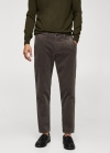 Mango Pantalón micro pana slim fit - Gris