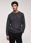 Mango Jersey algodón estructura - Gris antracita