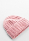 Mango Gorro canalé - Rosa pastel