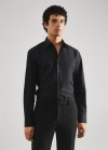 Mango Camisa traje slim fit algodón - Negro