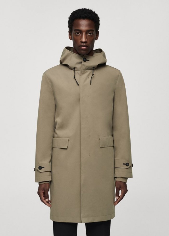 Mango Parka capucha water proof - Khaki
