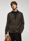 Mango Sobrecamisa regular fit bolsillos - Marrón