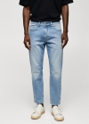 Mango Jeans Ben tapered cropped - Azul medio
