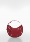 Mango Bolso piel tachuelas - Rojo medio