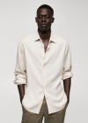Mango Camisa fluida lyocell - Gris