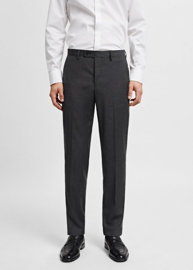 Mango Pantalón traje slim fit - Gris