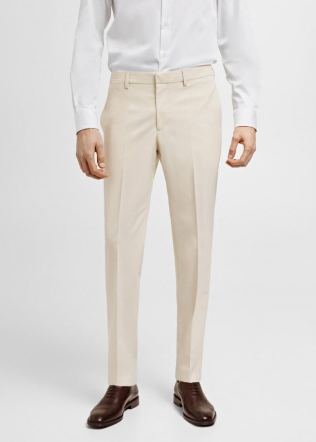 Mango Pantalón traje París super slim fit - Crudo