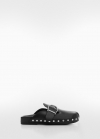 Mango Zueco piel tachuelas - Negro