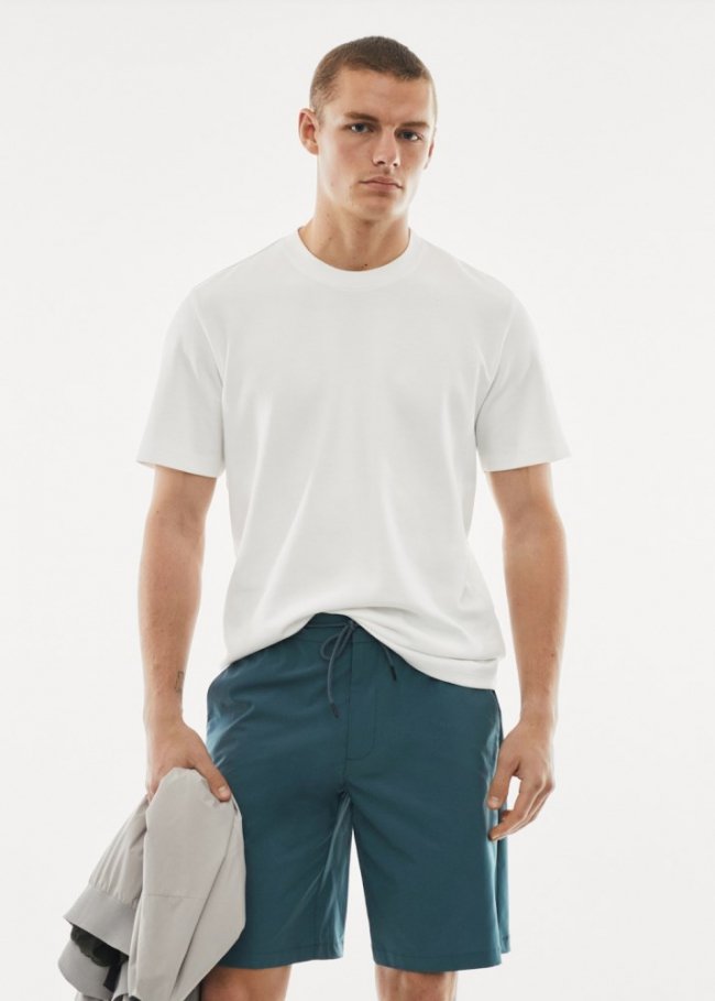 Mango Camiseta algodón transpirable - Blanco roto