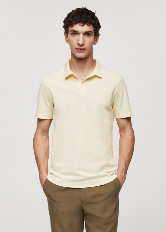 Mango Polo algodón piqué - Vainilla