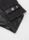 Mango Guantes piel interior lana - Negro