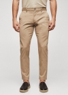 Mango Pantalón algodón tapered crop - Beige