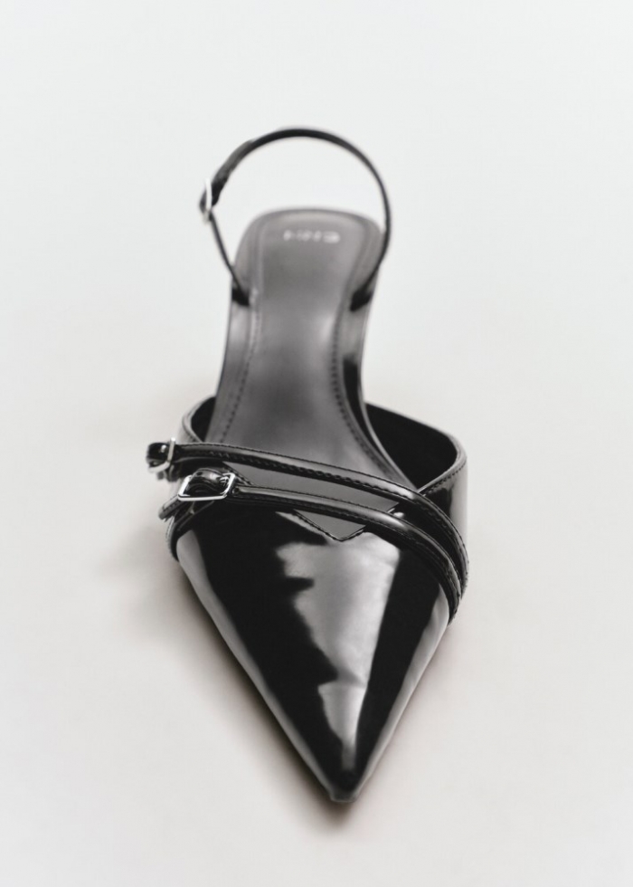 Mango Zapato tacón destalonado hebillas - Negro