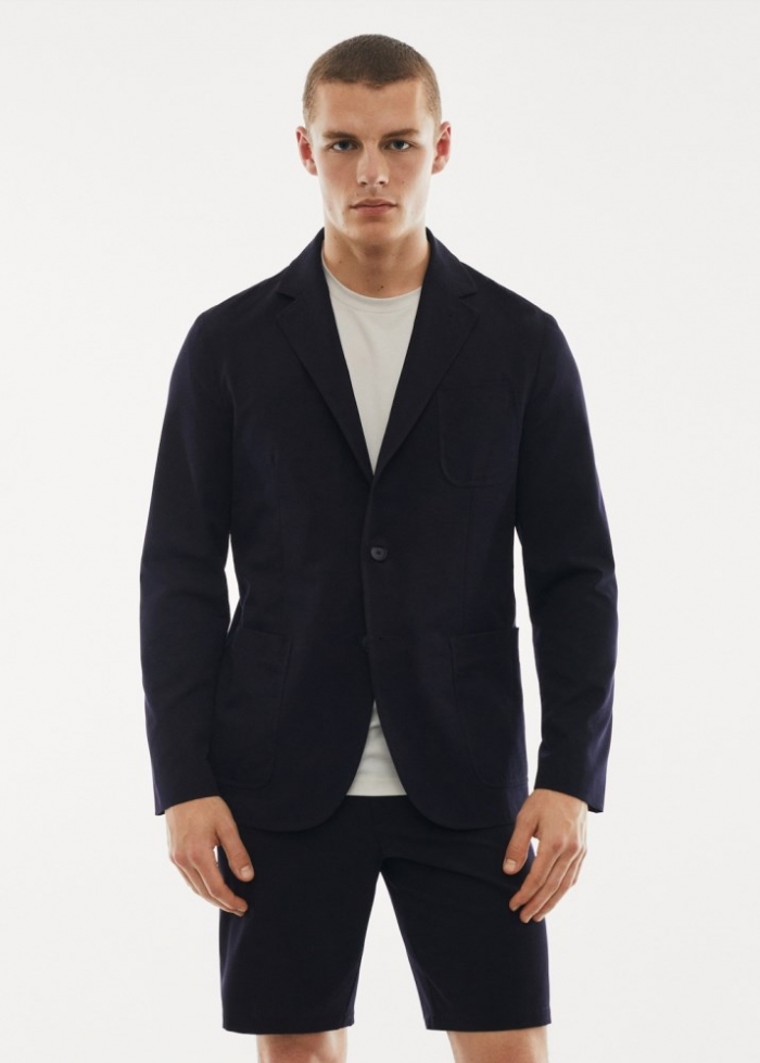 Mango Americana bolsillo water-repellent - Azul marino