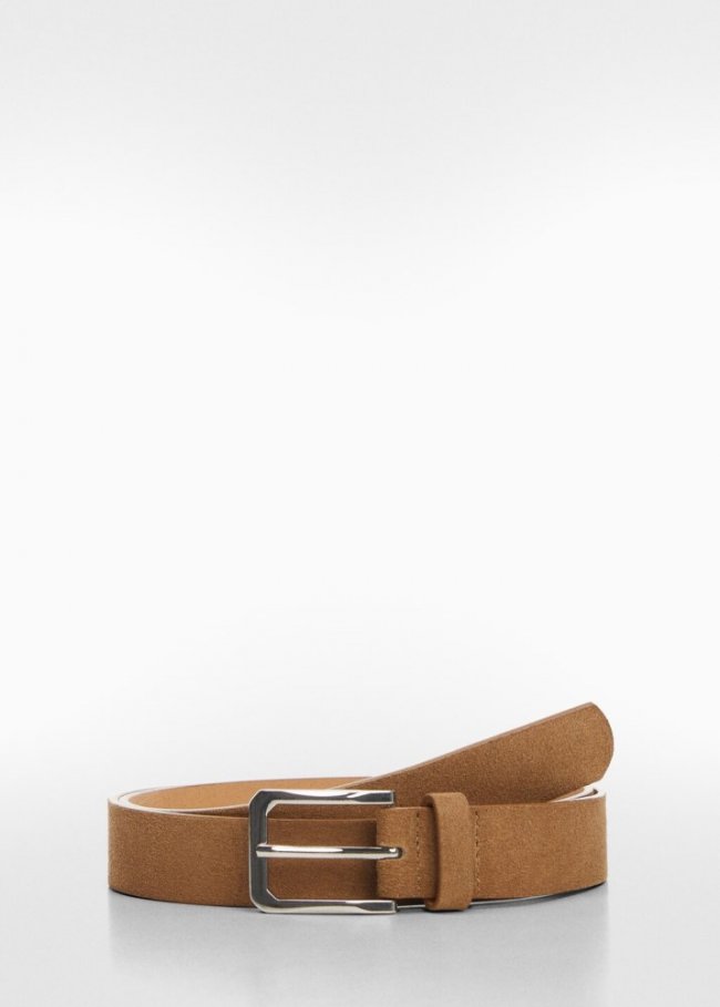Mango Cinturón serraje - Beige