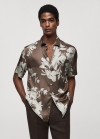 Mango Camisa fluida estampado floral - Marrón medio