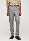 Mango Pantalón lino Príncipe de Gales - Gris