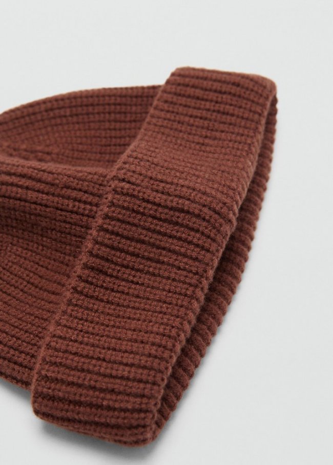 Mango Gorro punto canalé - Naranja tostado