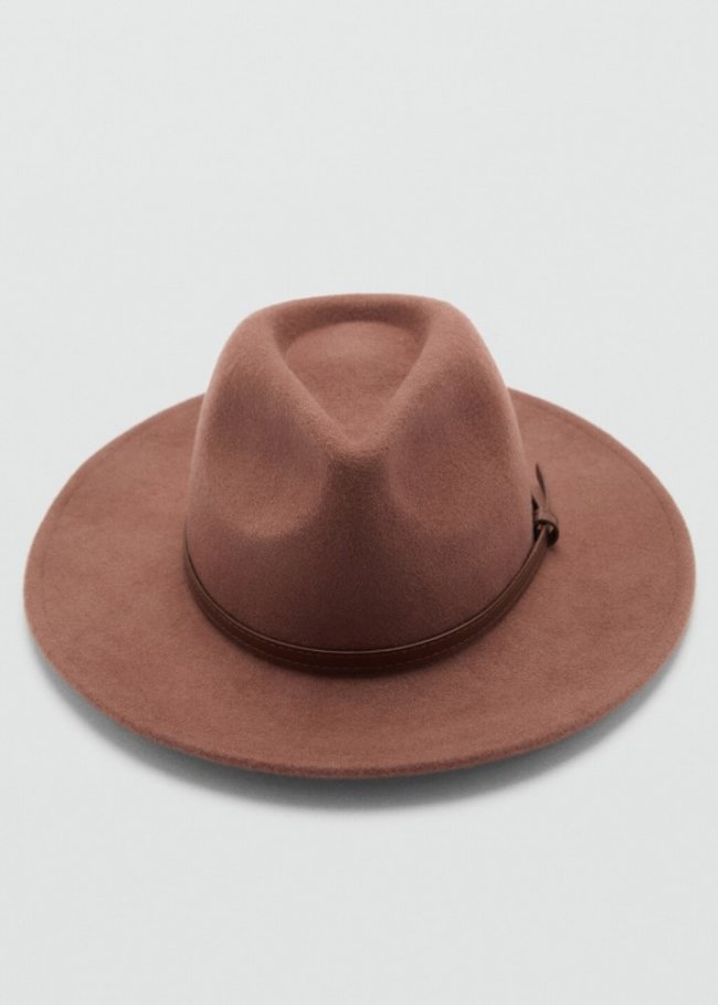 Mango Sombrero lana cinta decorativa - Marrón