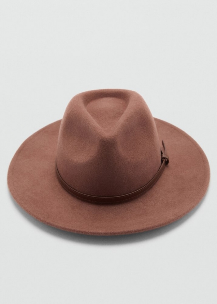 Mango Sombrero lana cinta decorativa - Marrón