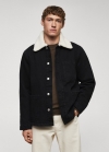 Mango Chaqueta denim borreguito - Denim negro
